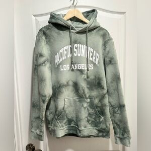 Pac Sun Men’s Green Tie Dye Pacific Sunwear Los Angeles Hoodie, Size: Medium